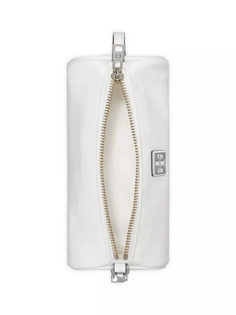 Tory Burch White Cylinder Shoulder Bag with Black Strap